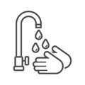 Cleanliness and health care.Wash your hands icon in flat style. Royalty Free Stock Photo